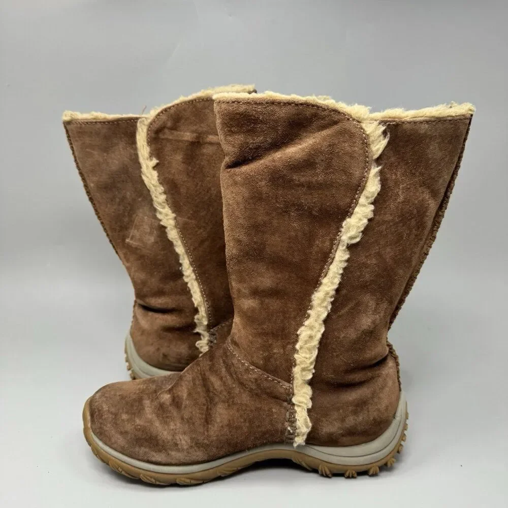 Patagonia Waterproof Lugano Polartec Women's Brown Suede Winter Boots Size 5.5